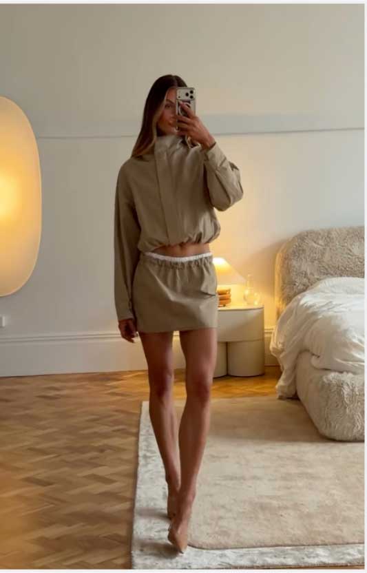 Spencer Contrast Mini Skirt