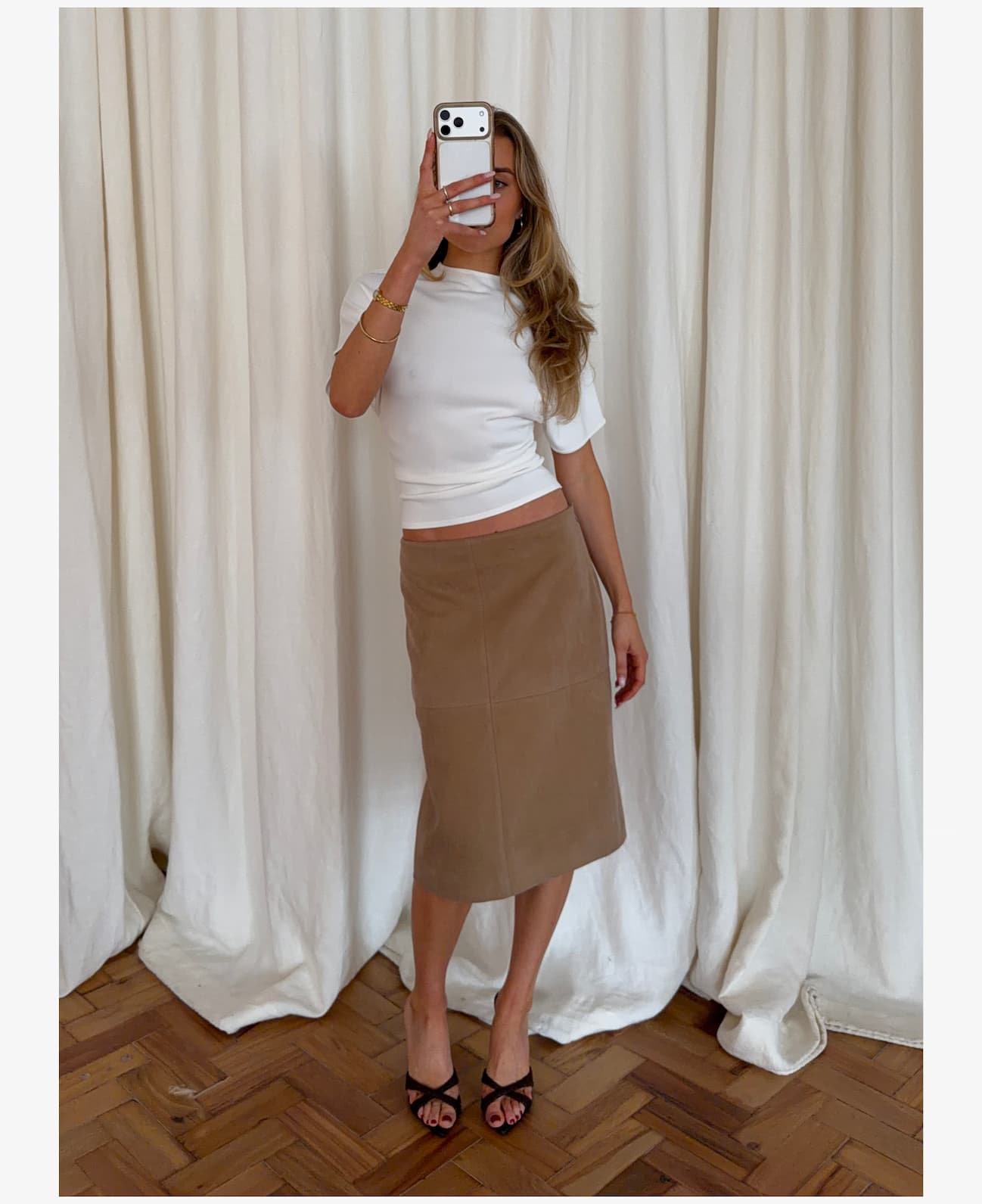 Dylan Suede Midi Skirt