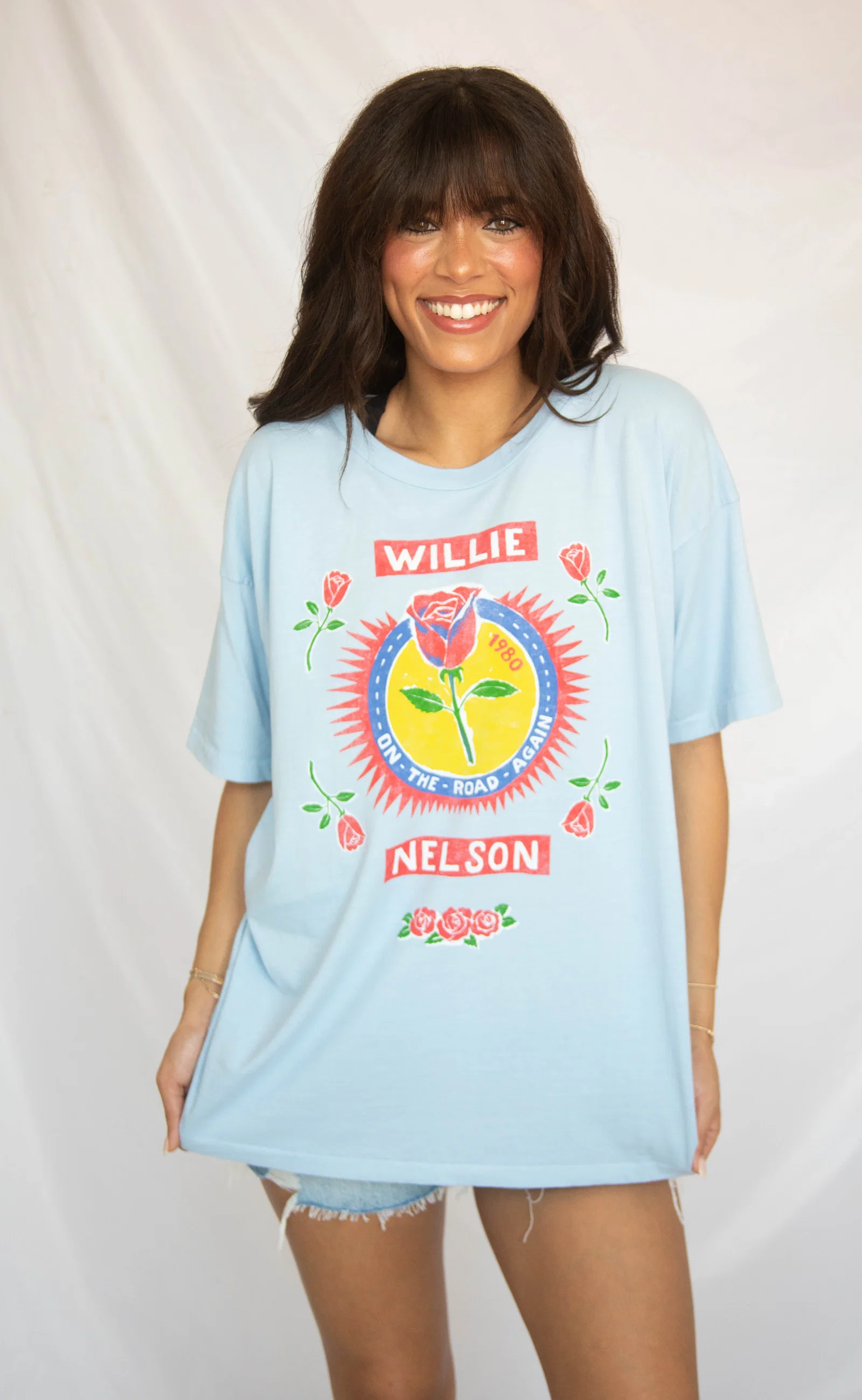 Image of daydreamer: willie nelson rose label merch tee