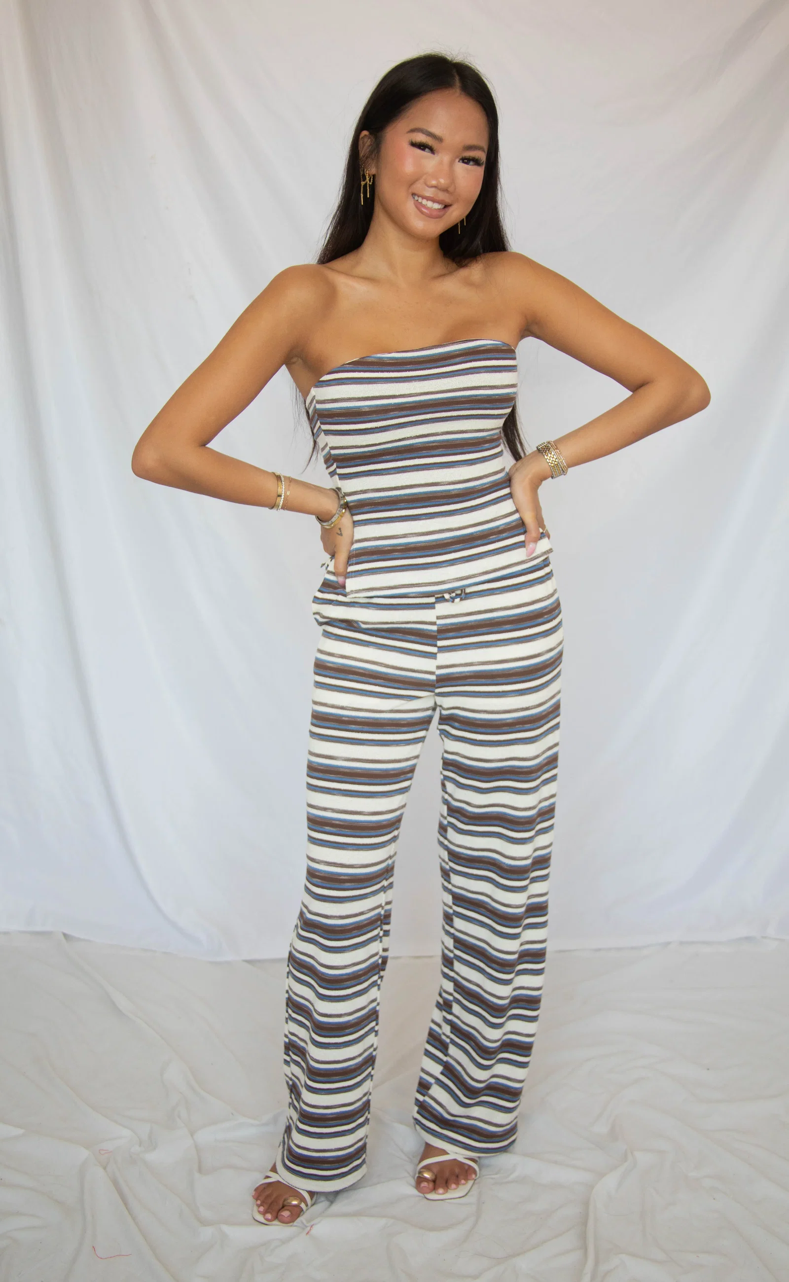 Image of polaroid picture striped knit set