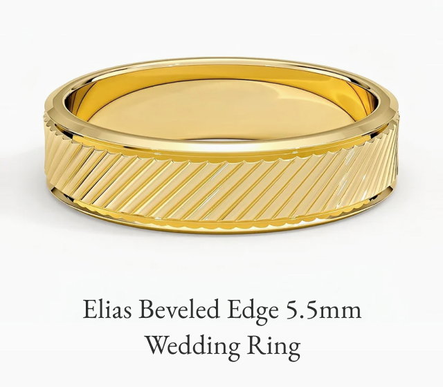 Elias Beveled Edge 5.5mm Wedding Ring