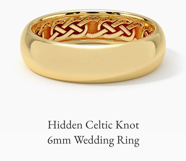 Hidden Celtic Knot 6mm Wedding Ring