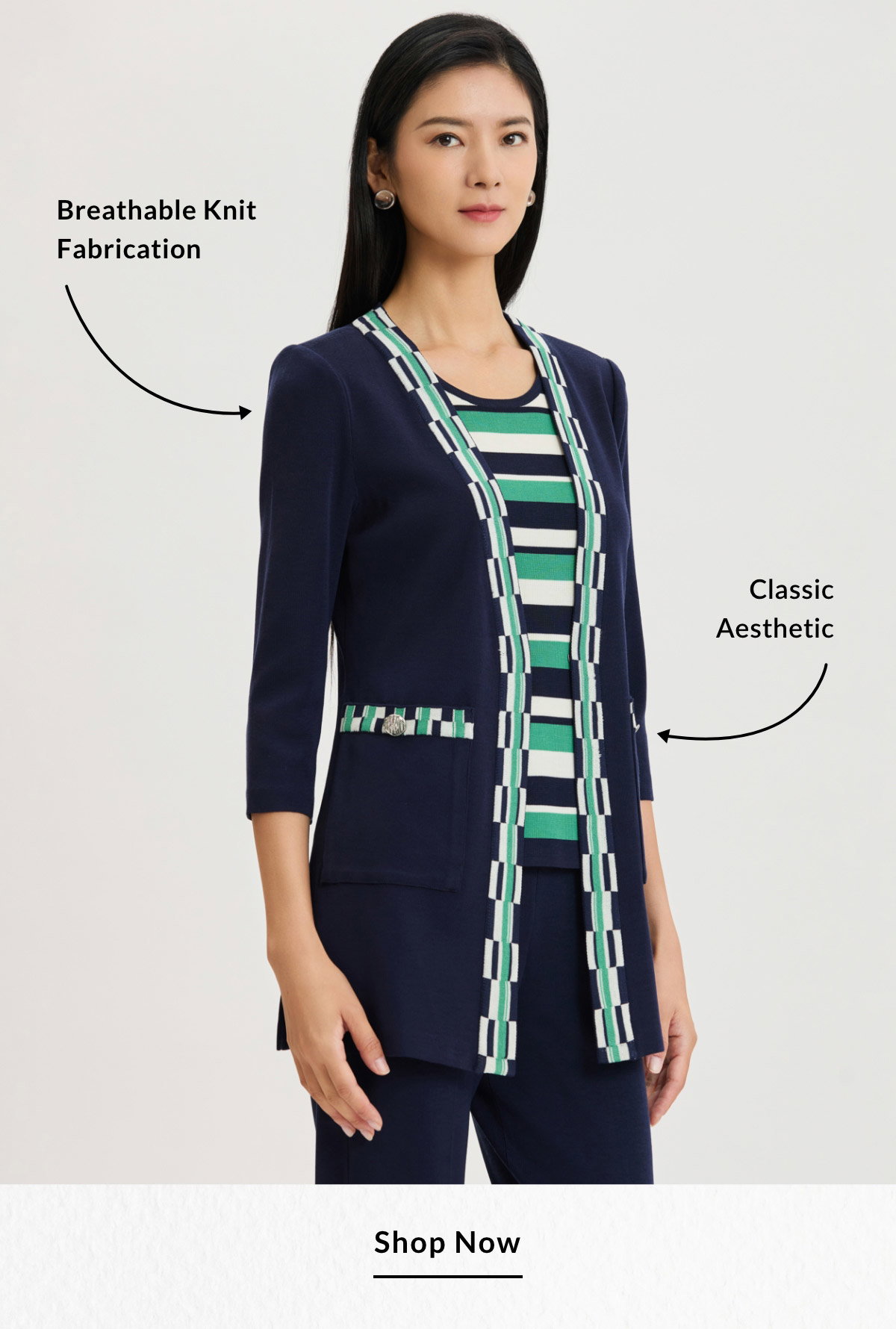 Classic aesthetic, Breathable knit fabrication.  SHOP NOW >>
