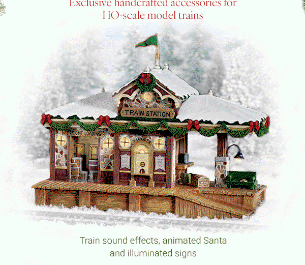 Exclusive handcrafted accessories for HO-scale model trains, including lights, sounds and movement.