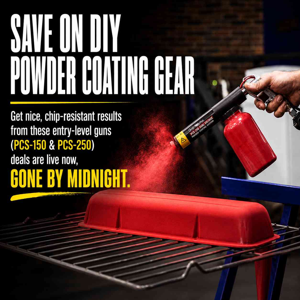 Midday Madness: Save on Eastwood HotCoat® powder coating guns, regulators, and accessories. Ends tonight.