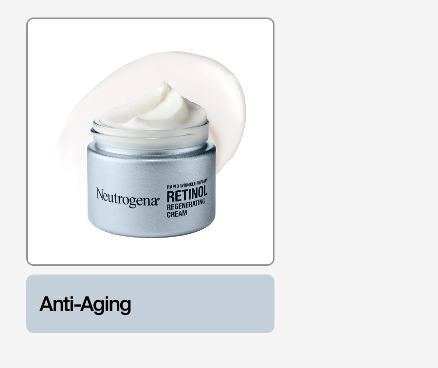 Neutrogena® Rapid Wrinkle Repair® Retinol Regenerating Cream Front of Pack and Texture Swatch
