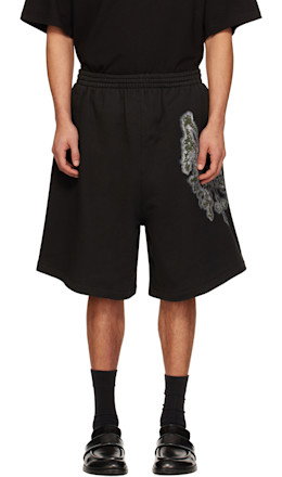 Black Cross Chain Shorts - We11done