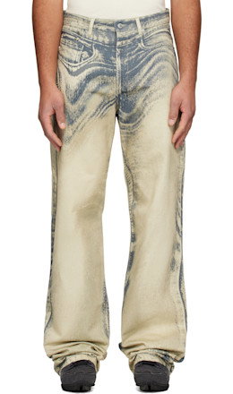 Beige Distorted Print Jeans - CAMPERLAB