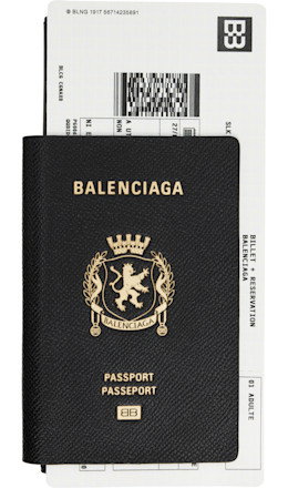 Black Passport Long 1 Ticket Wallet - Balenciaga