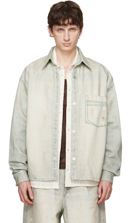Blue Maza Printed Denim Shirt - Won Hundred