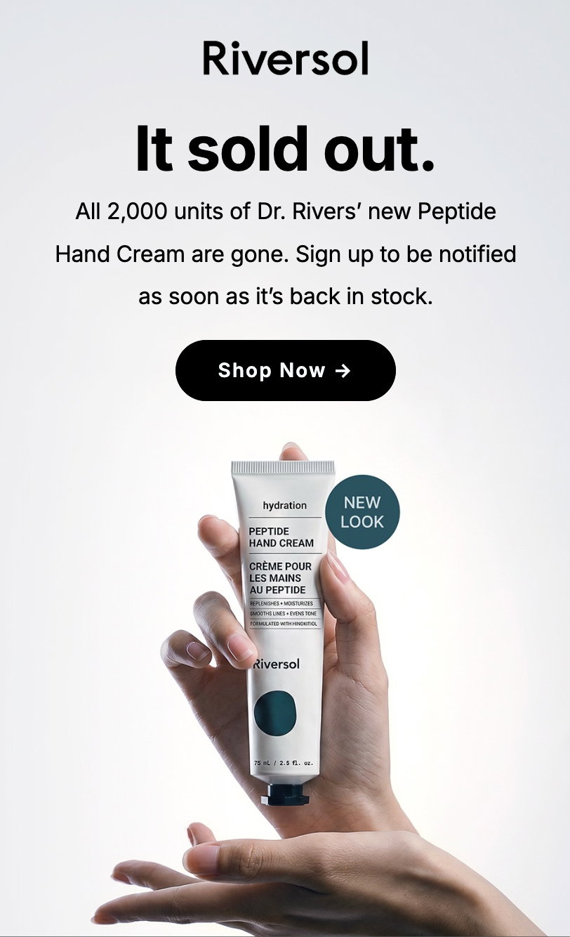 Sign up to get notified when the Peptide Hand Cream is back in stock.