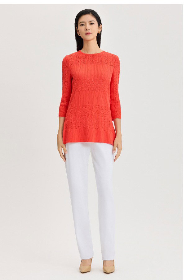 Classic Lined Pointelle Soft Knit Tunic