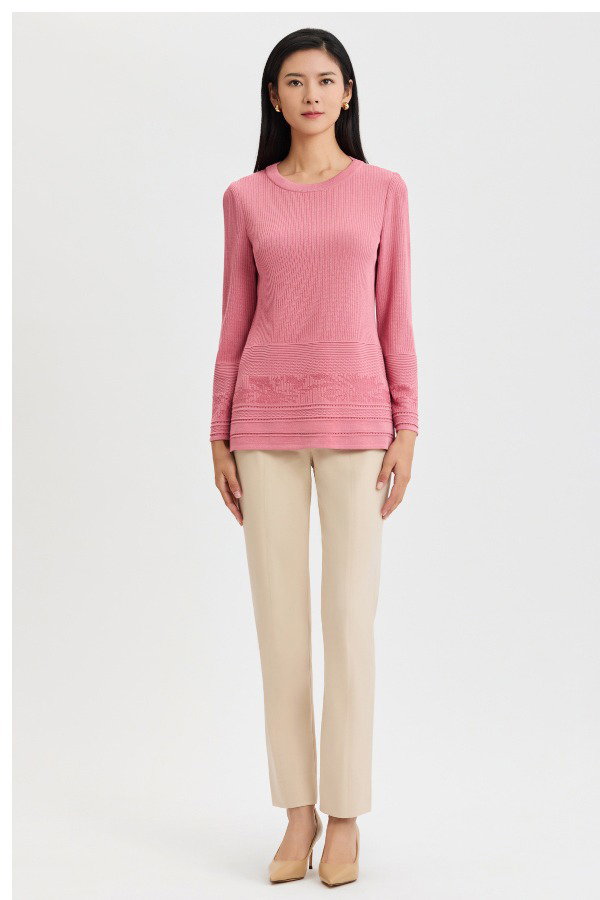 Multi-Stitch Tonal Ribbed Soft Knit Tunic - True Fit