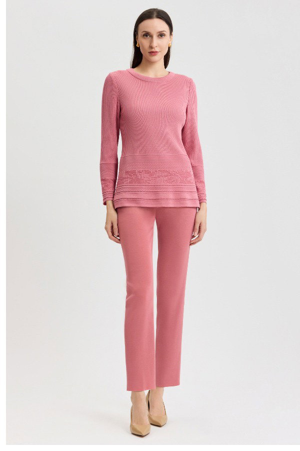 Multi-Stitch Tonal Ribbed Soft Knit Tunic - True Fit