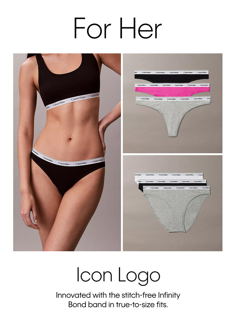 Icon Logo. Innovated with the stitch-free Infinity Bond band in true-to-size fits.