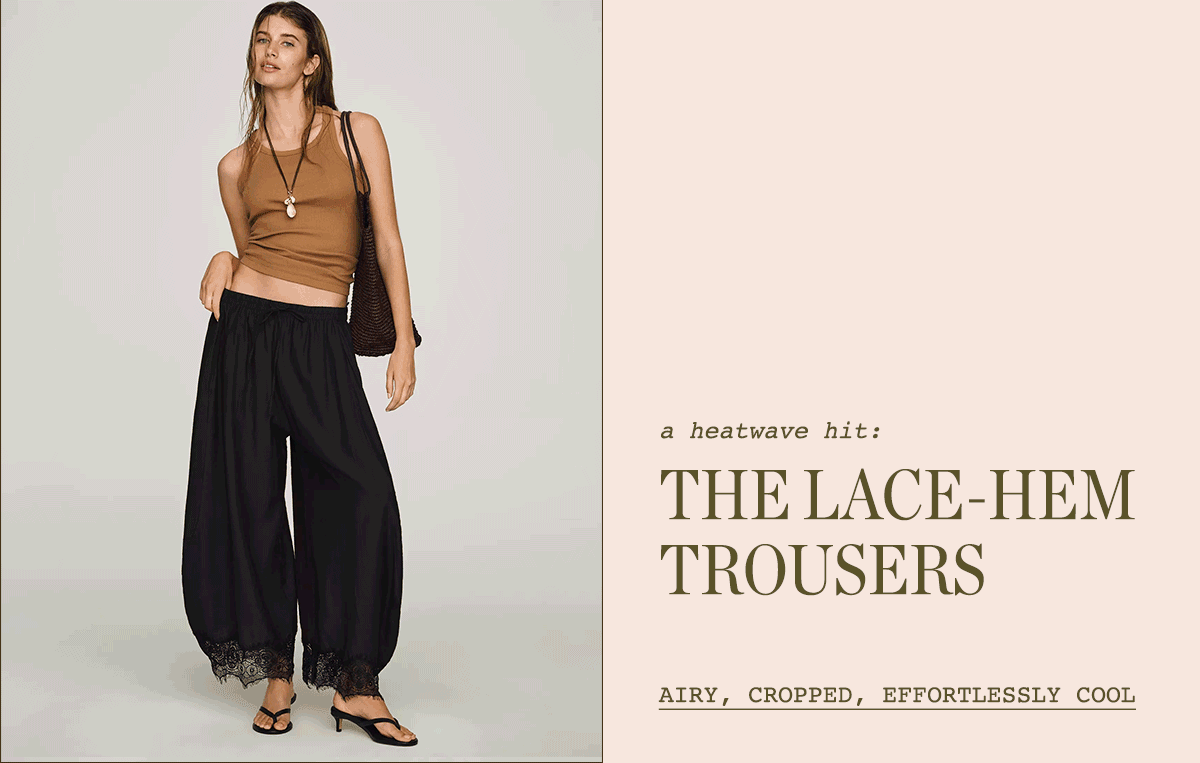 Lace hem trousers