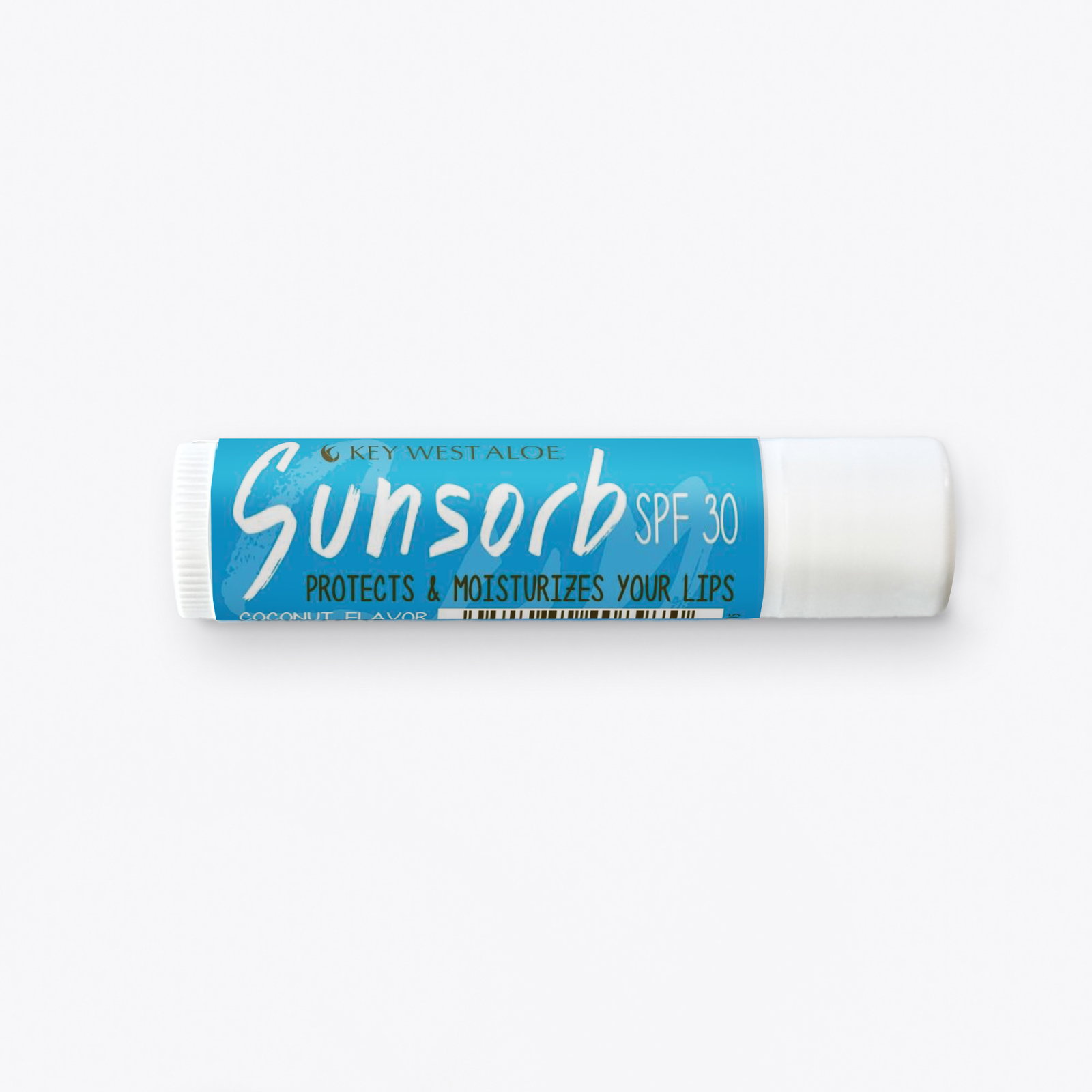 A tube of Sunsorb Mango Lip Balm on a white background