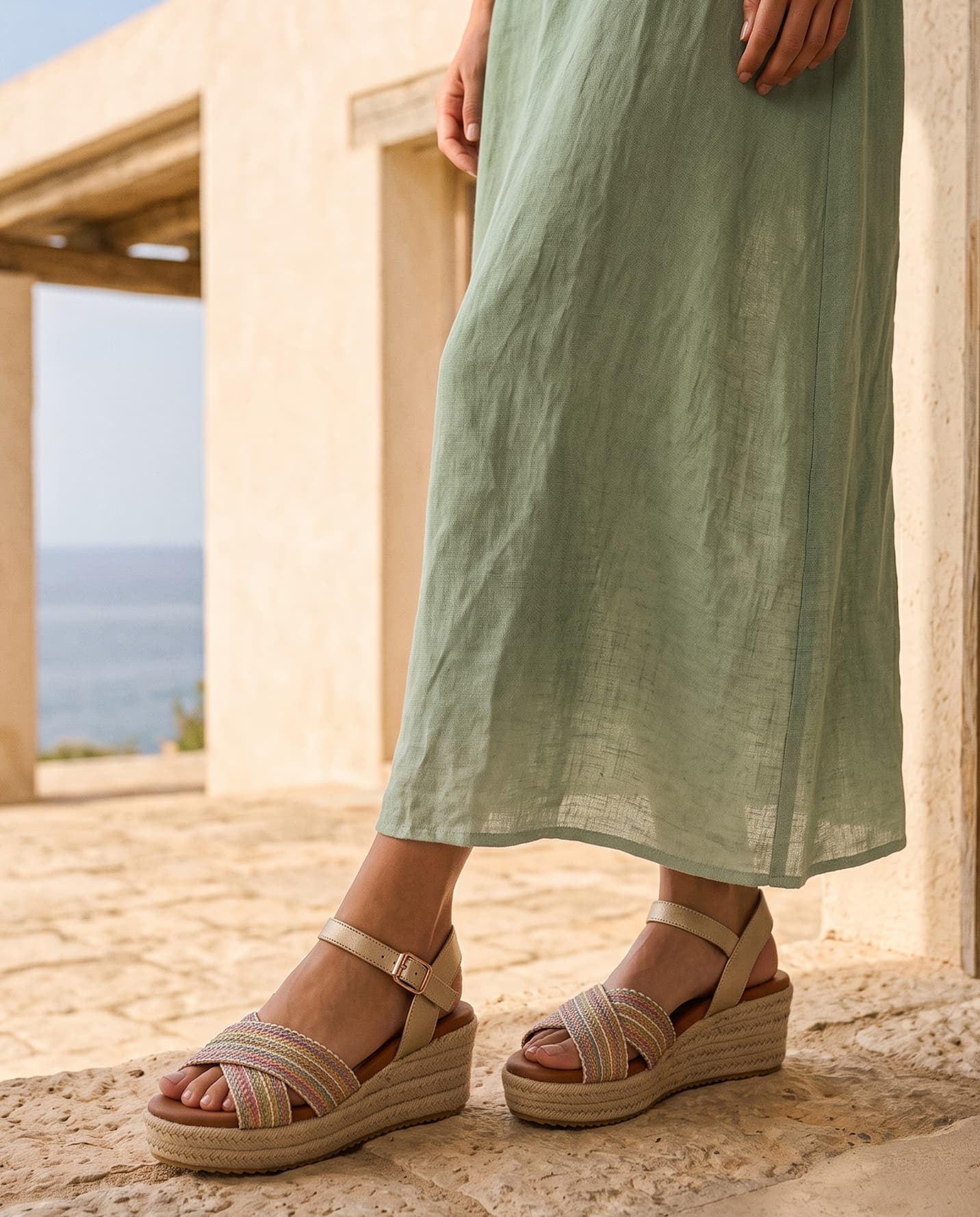 Sandalias con cuña Mustang Lita