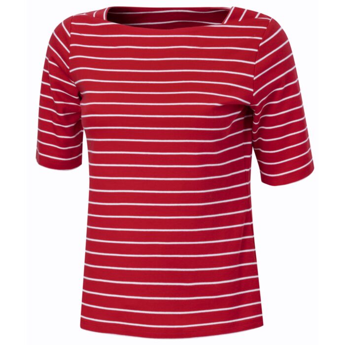 Artime Shirt, gestreift mit Karreeausschnitt , rot