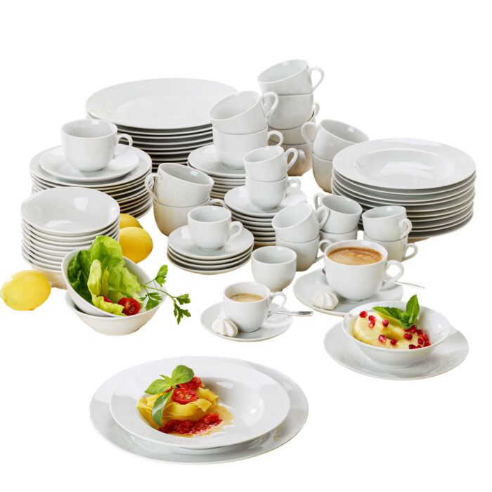 Tafelservice «Luna» für 12 Personen, 96-teilig , weiss