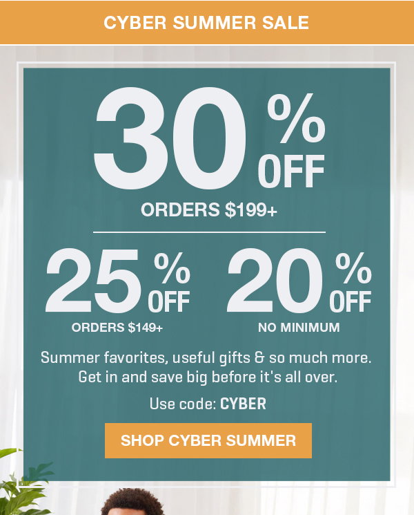 Our Cyber Summer Sale is here! Get up to 30% off 