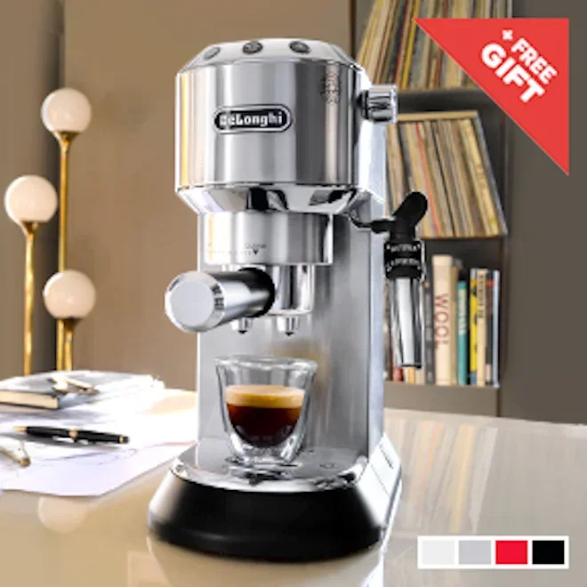 DeLonghi Dedica Pump Manual Espresso Coffee Machine, EC685