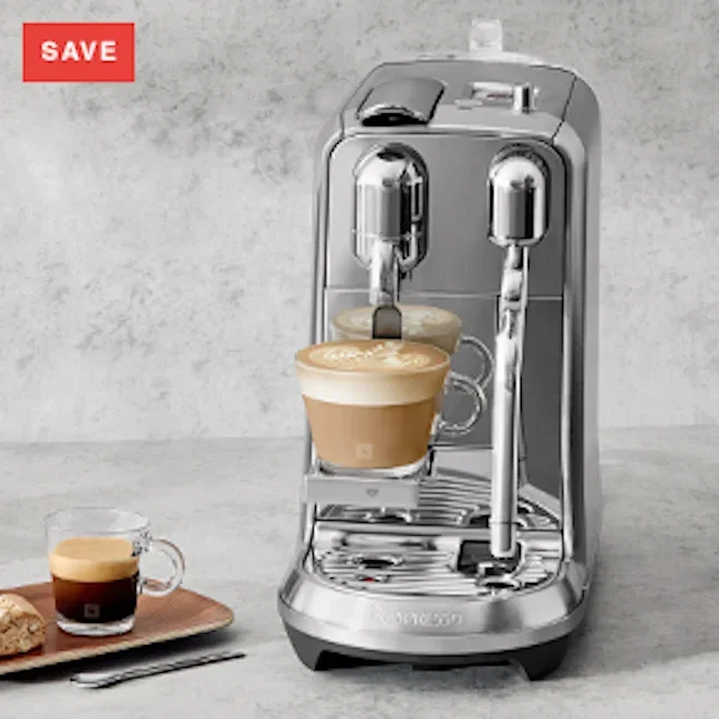 Nespresso Creatista Plus Automatic Stainless Steel Espresso Machine with Automatic Steam Wand