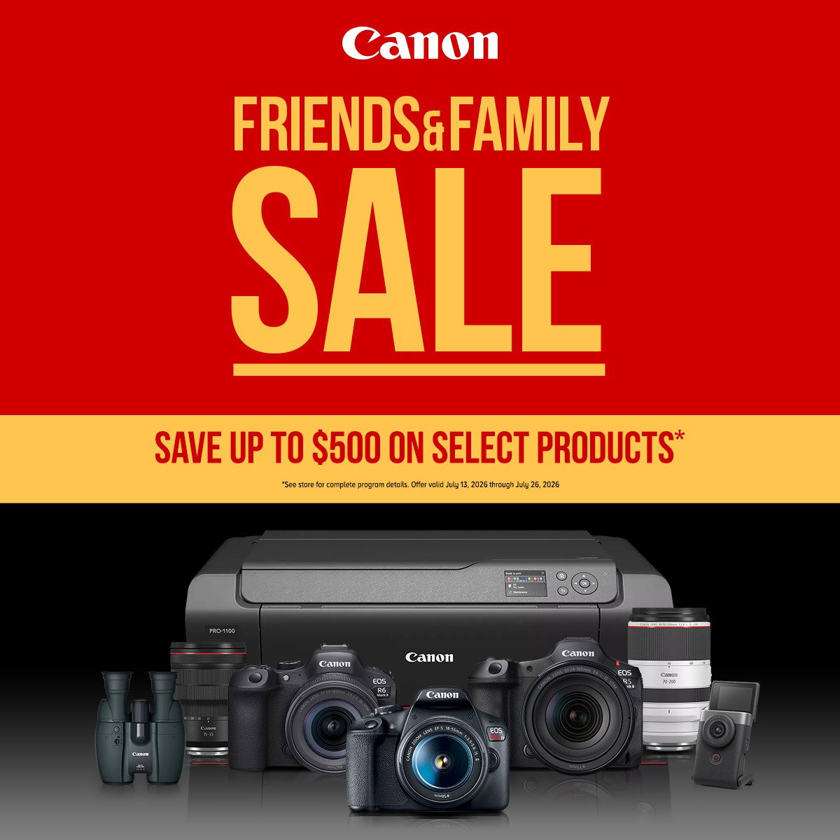 Canon Friends and Family Sale
