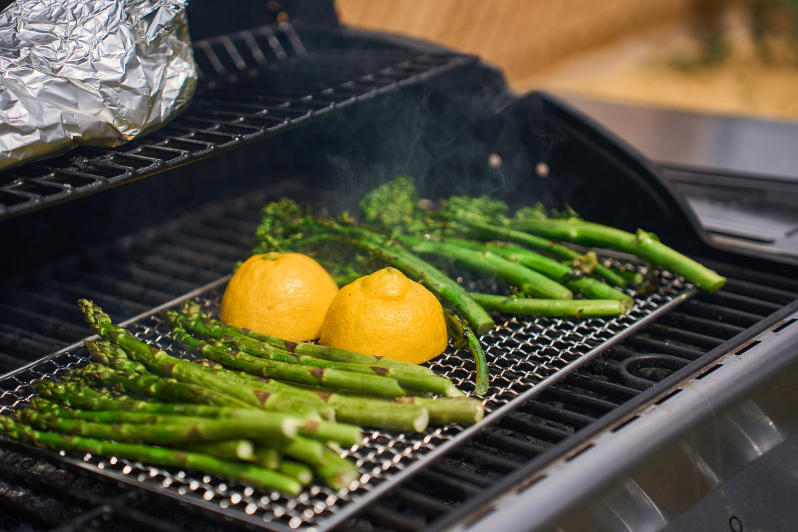 grilling vegetables on a fine grate