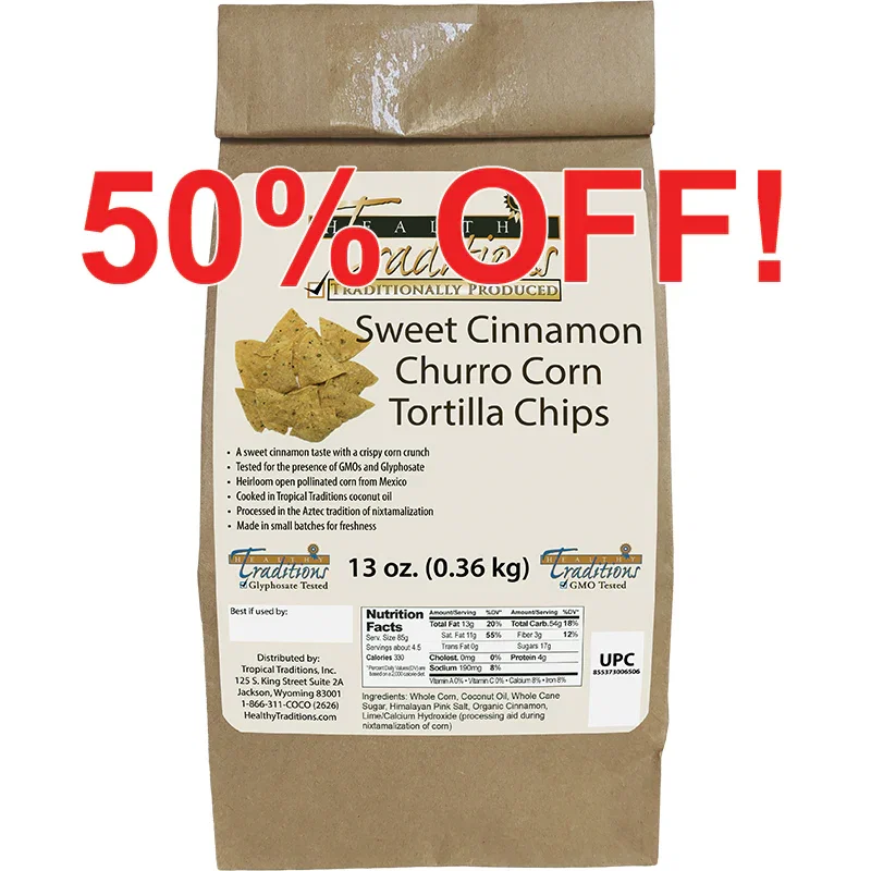 Image of Sweet Cinnamon Churro Tortilla Chips 13 oz. - Cónico Cremoso