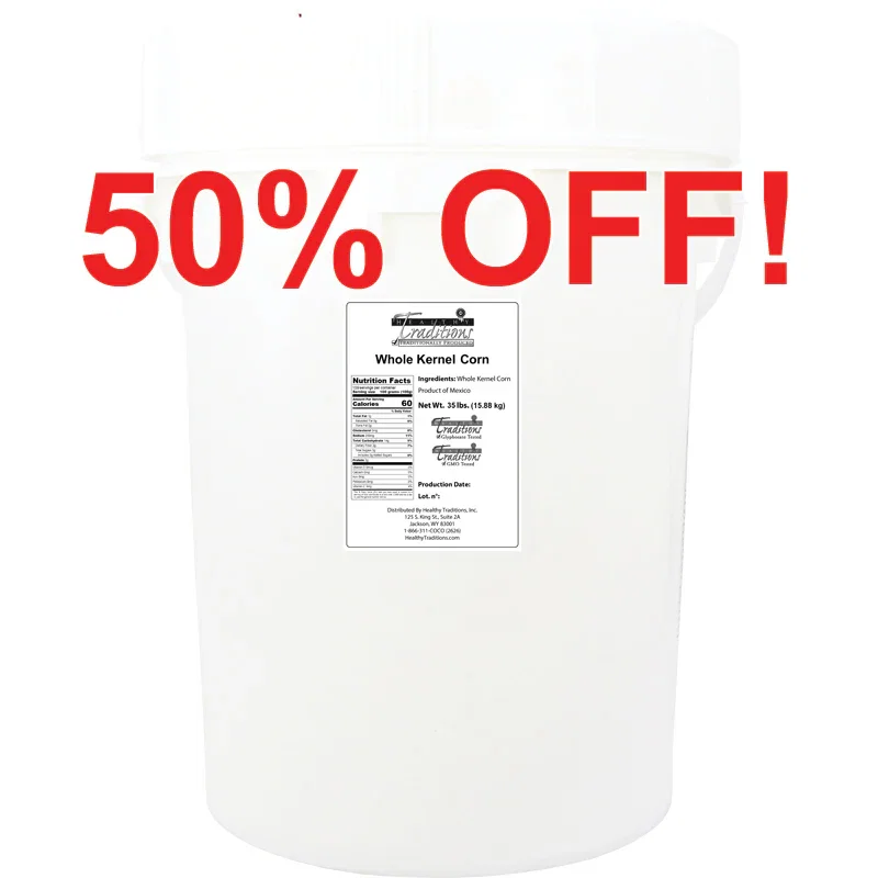 Image of GMO-tested Cónico Cremoso Whole Kernel Corn – 5 Gallon Life Latch® Screw Top Pail - 35 lb. (limit of 1)