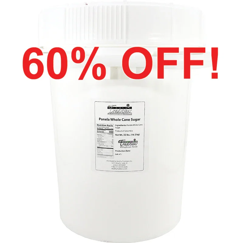 Image of Panela Whole Cane Sugar 5 Gallon Life Latch® Screw Top Pail - 32 lb. (14.5 kg) (limit of 1)