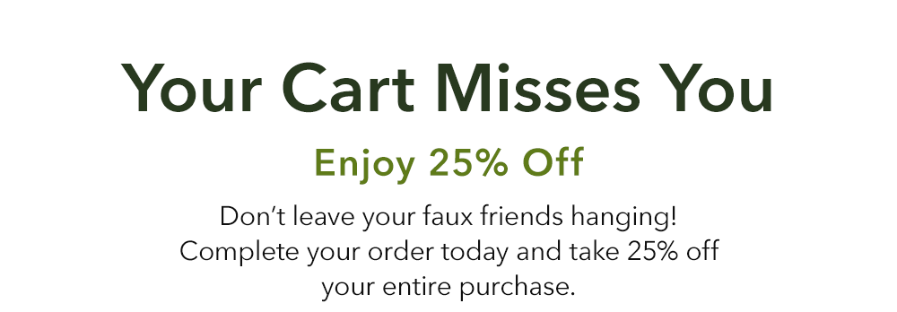 Your Cart Misses You - Enjoy 25% Off