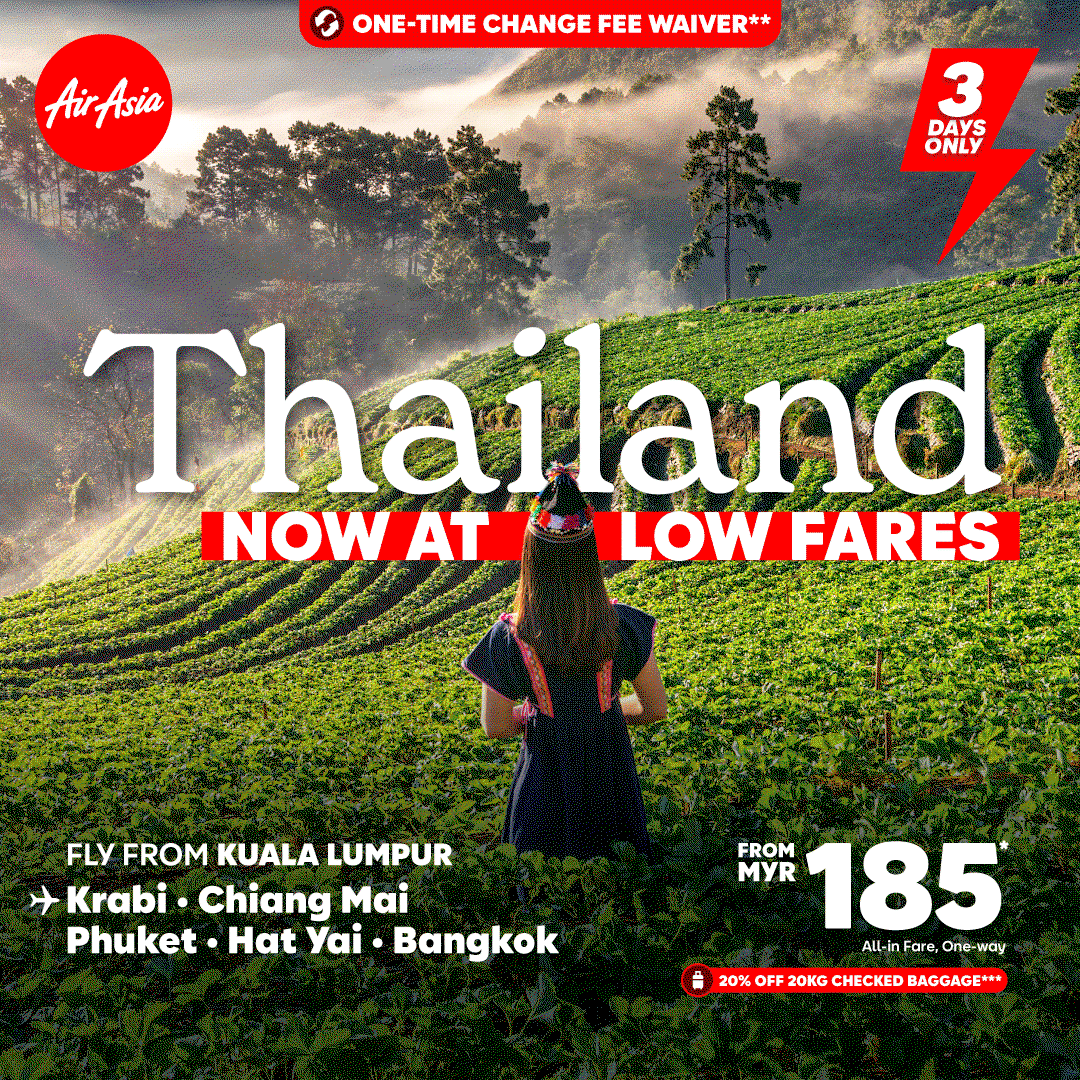 Thailand from MYR 169? 3 days only!