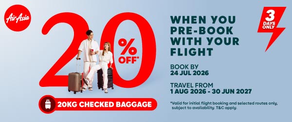 Your Thailand shopping spree awaits with 20% OFF 20KG Checked Baggage!