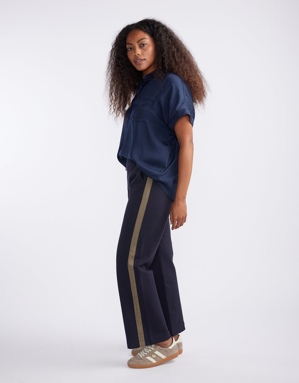 Timeless Straight Leg Ponte Pant - Navy/Khaki