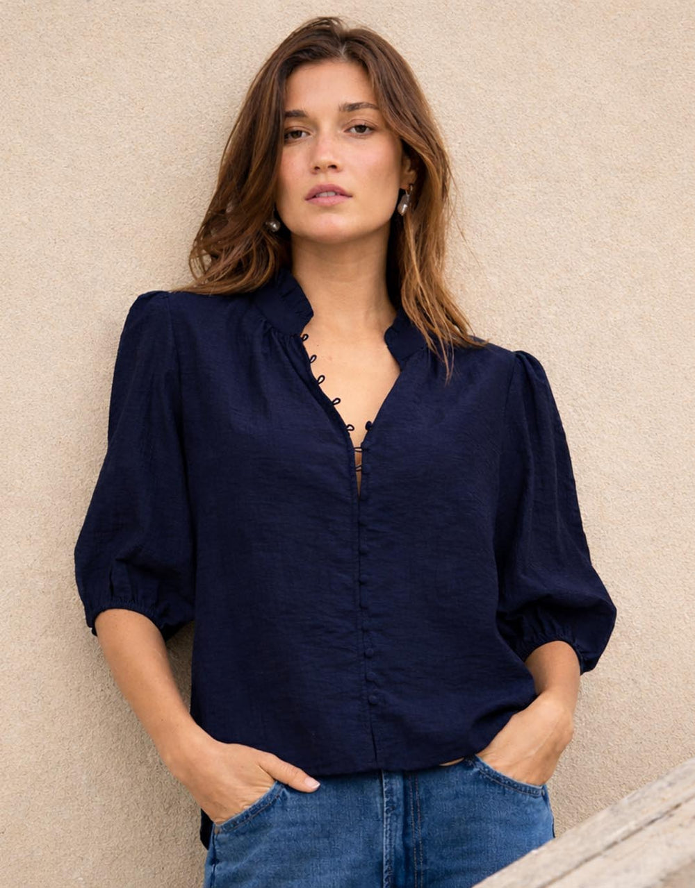 Continuance Short Sleeve Top - Navy