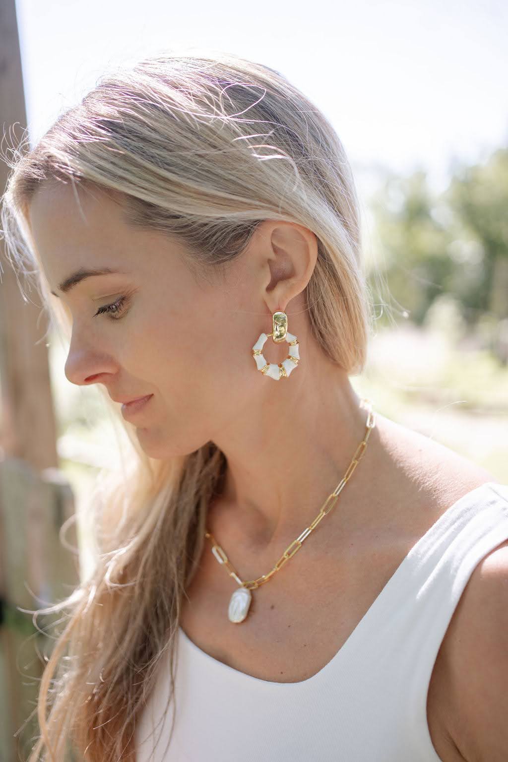 Image of Sadie Bamboo Drop Earrings