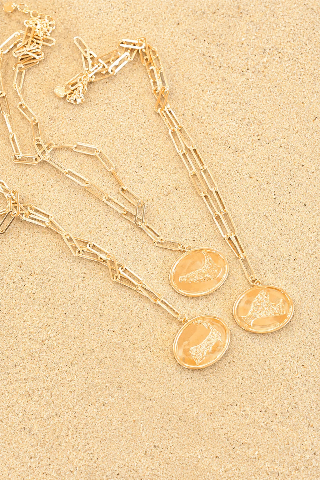 Image of Map Beach Tag Charm Necklace