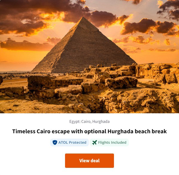Timeless Cairo escape with optional Hurghada beach break