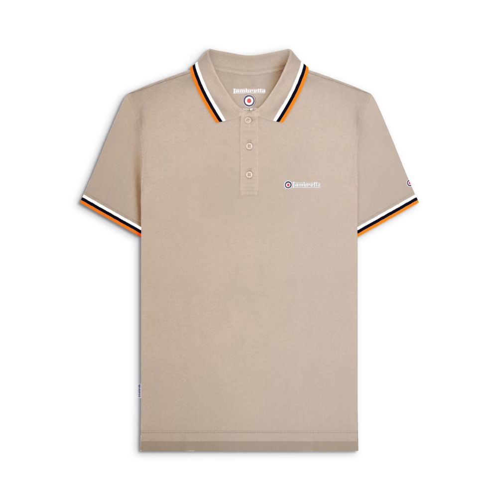 Image of Lambretta Cashew Triple Tipped Polo Shirt
