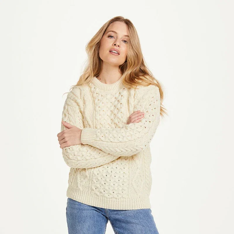 Image of  Aran Crew Neck Sweater