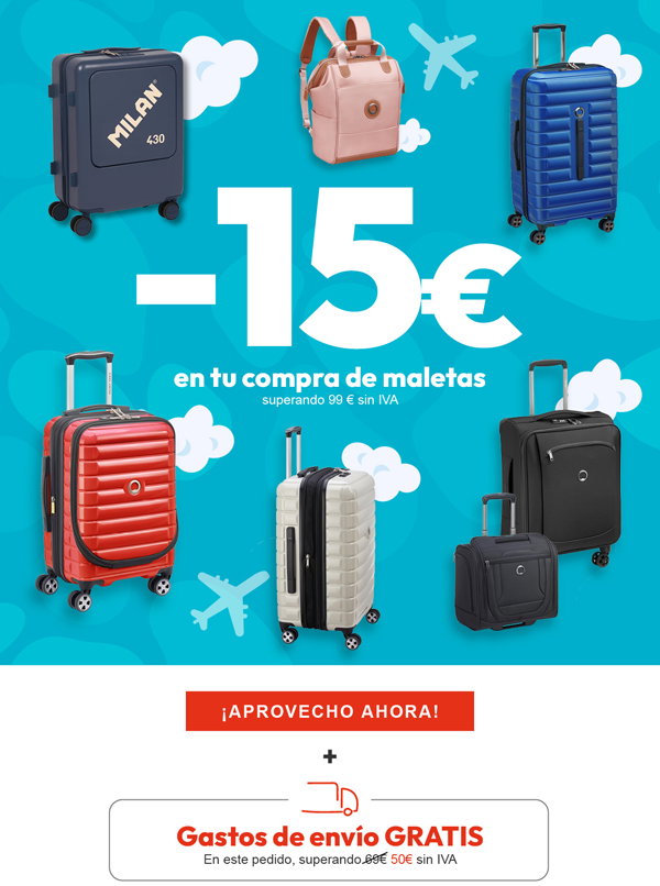 15€ descuento maletas
