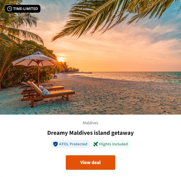 Dreamy Maldives island getaway