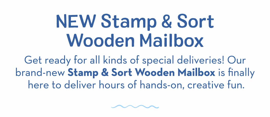 NEW Stamp & Sort Wooden Mailbox -- Get ready for all kinds of special deliveries! Our brand-new Stamp & Sort Wooden Mailbox is finally here to deliver hours of hands-on, creative fun. 