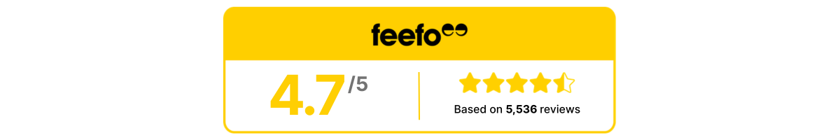 4.7/5 Feefo rating