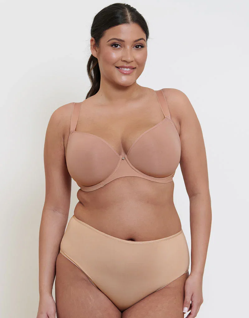 Flirtelle Spacer T-Shirt Plunge Bra Latte