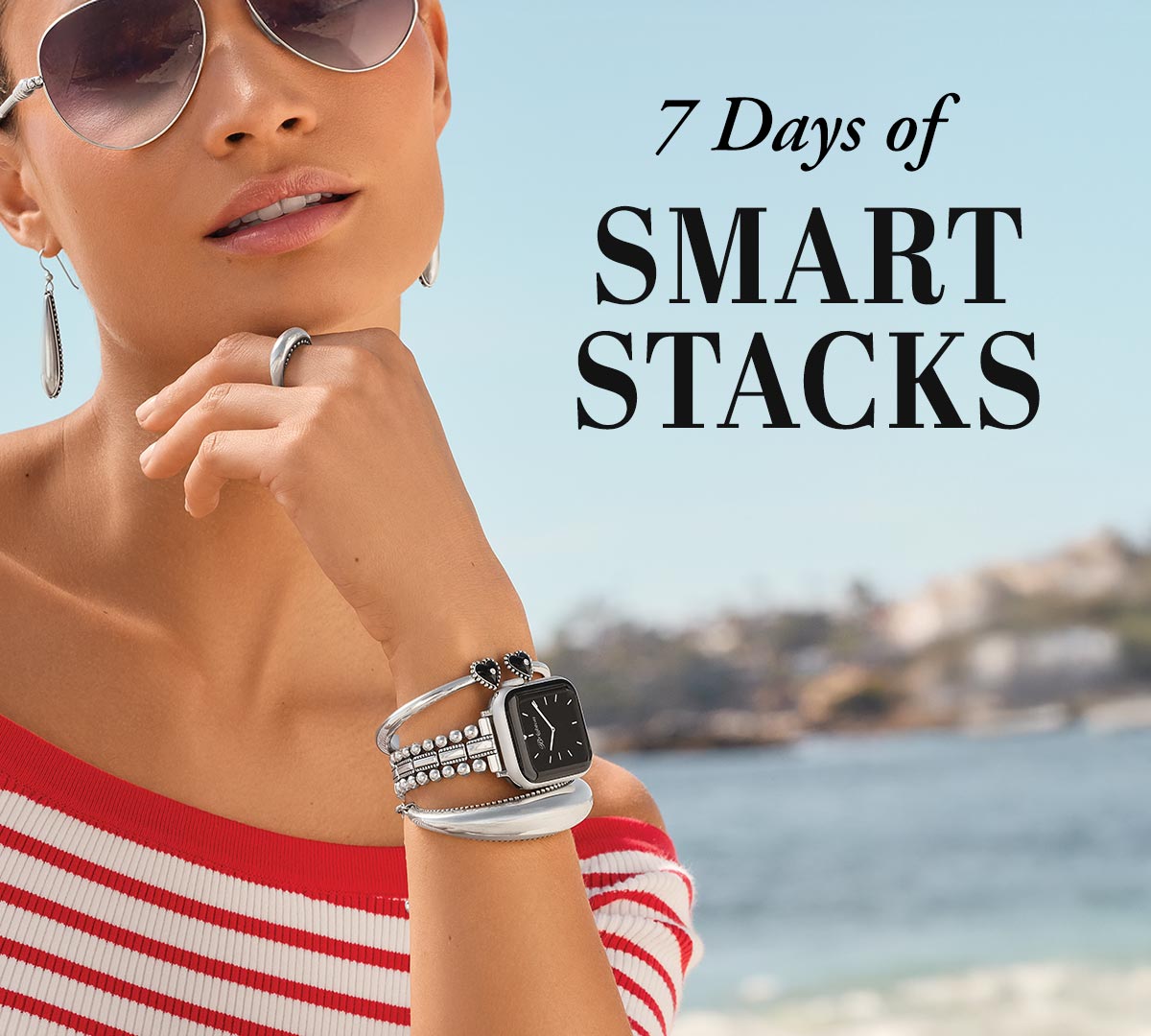 Seven Days Of Smart Stacks - Our smart bands for your smart watch give you stylish ways to stack every day of the week. We have twenty-eight styles to choose from, so you can create your own looks and showcase your favorite bracelets and bangles. - Shop Now