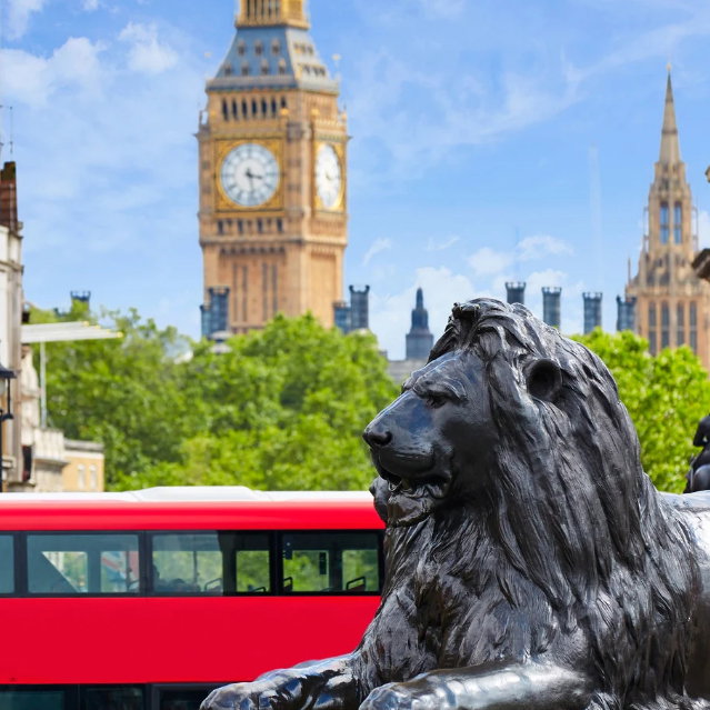 Lion statue near Big Ben