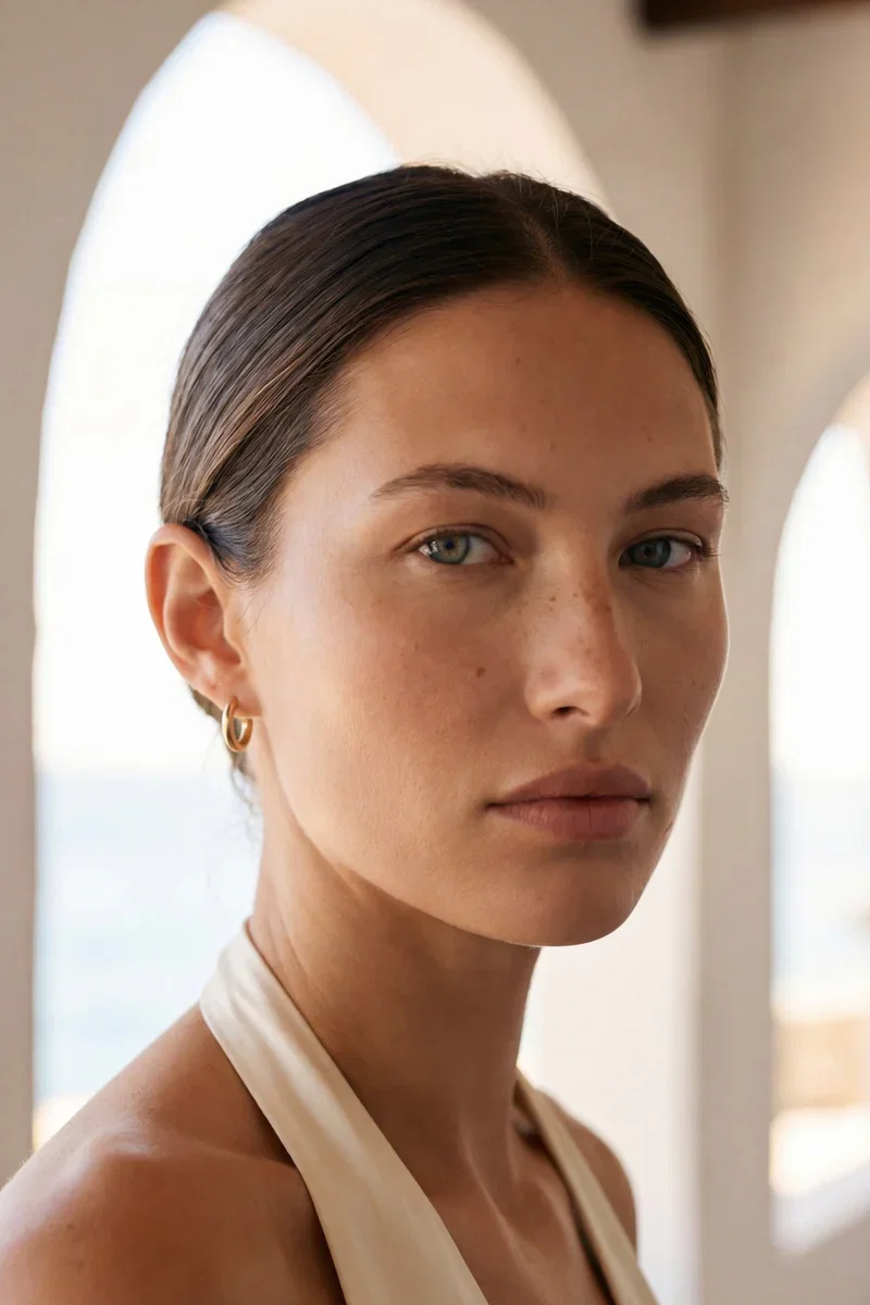 A close portrait, the eye area in focus